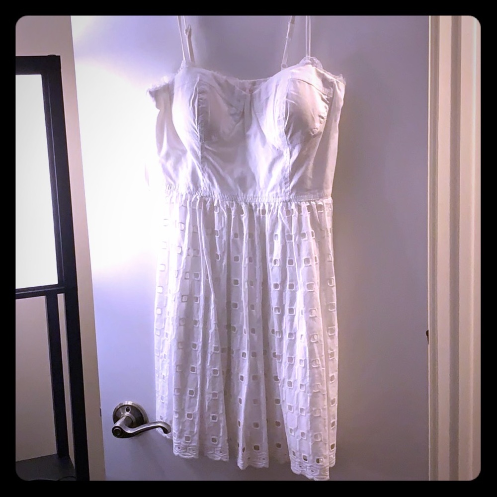 White Eyelet Bra Top Dress